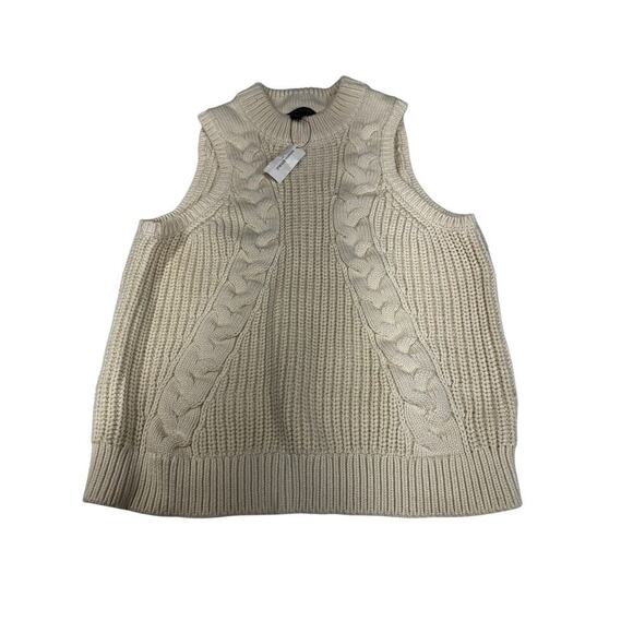 NWT Banana Republic Women's Cable Knit Sweater Vest Round Neck Sleeveless Size M - Picture 7 of 10